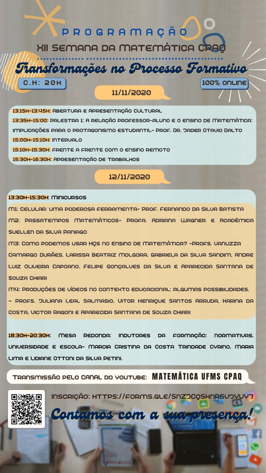 Programação da XII Semana da Matemática – 2020